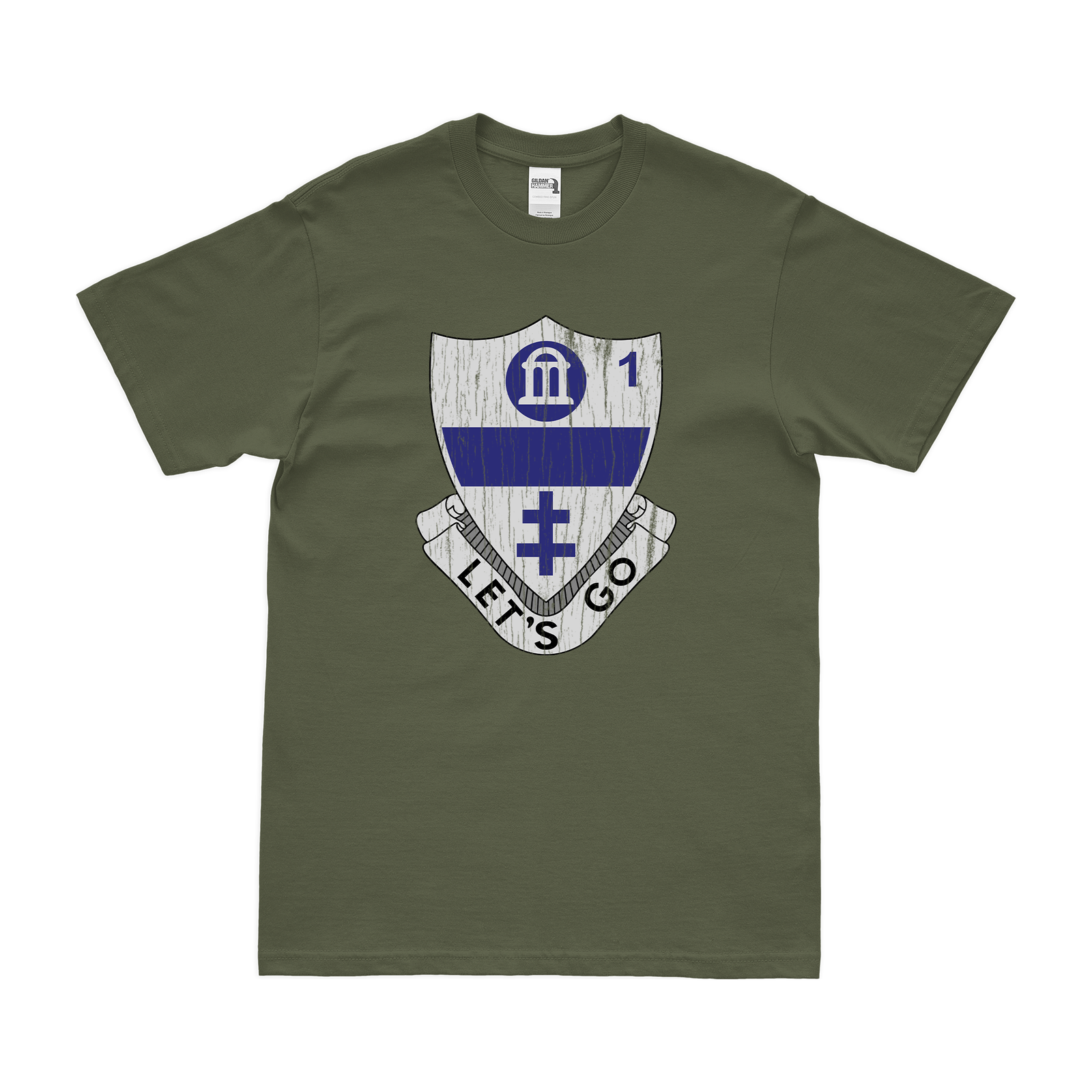 1-325 Airborne Infantry 'Red Falcons' T-Shirt Tactically Acquired Military Green Distressed Small