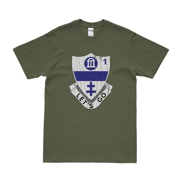 1-325 Airborne Infantry 'Red Falcons' T-Shirt Tactically Acquired Military Green Distressed Small