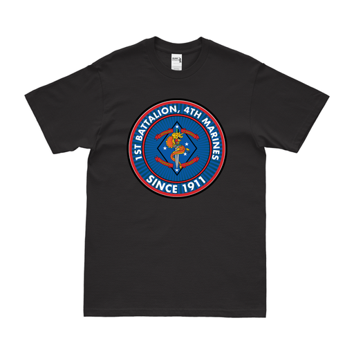 1st Bn 4th Marines (1/4 Marines) Since 1911 T-Shirt Tactically Acquired Small Clean Black