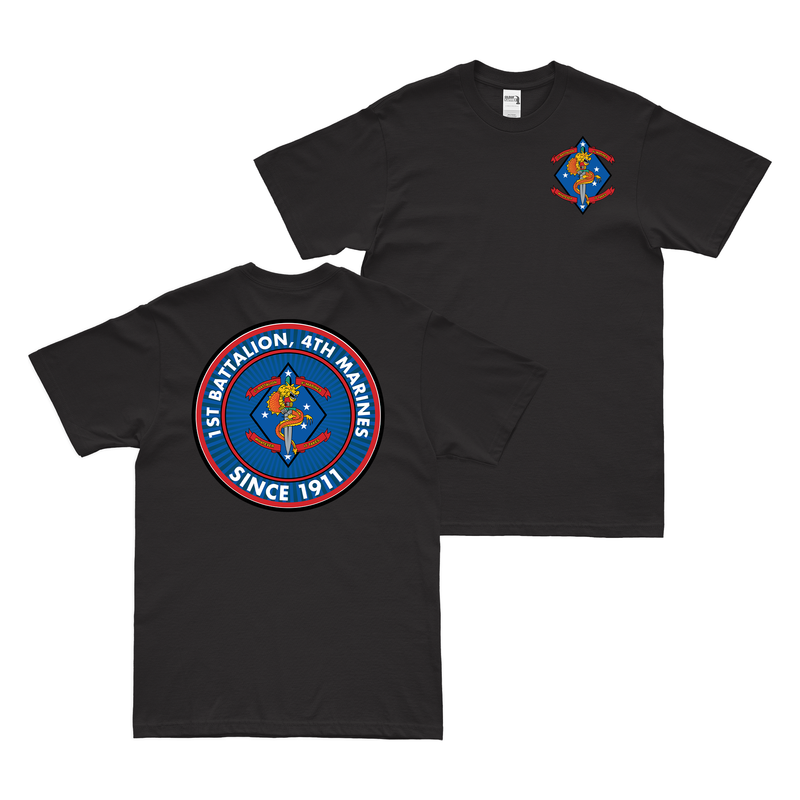 Double-Sided 1/4 Marines Since 1911 Emblem T-Shirt