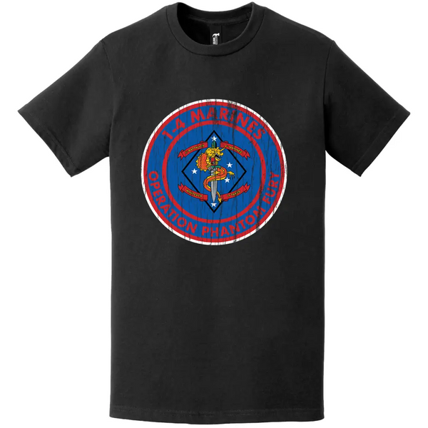 Distressed 1/4 Marines Operation Phantom Fury T-Shirt
