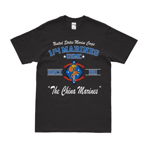 1st Battalion, 4th Marines (1/4 Marines) Since 1911 Legacy T-Shirt Tactically Acquired Small Clean Black