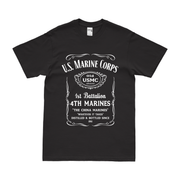 1st Battalion 4th Marines (1/4 Marines) Whiskey Label T-Shirt Tactically Acquired Small Black 