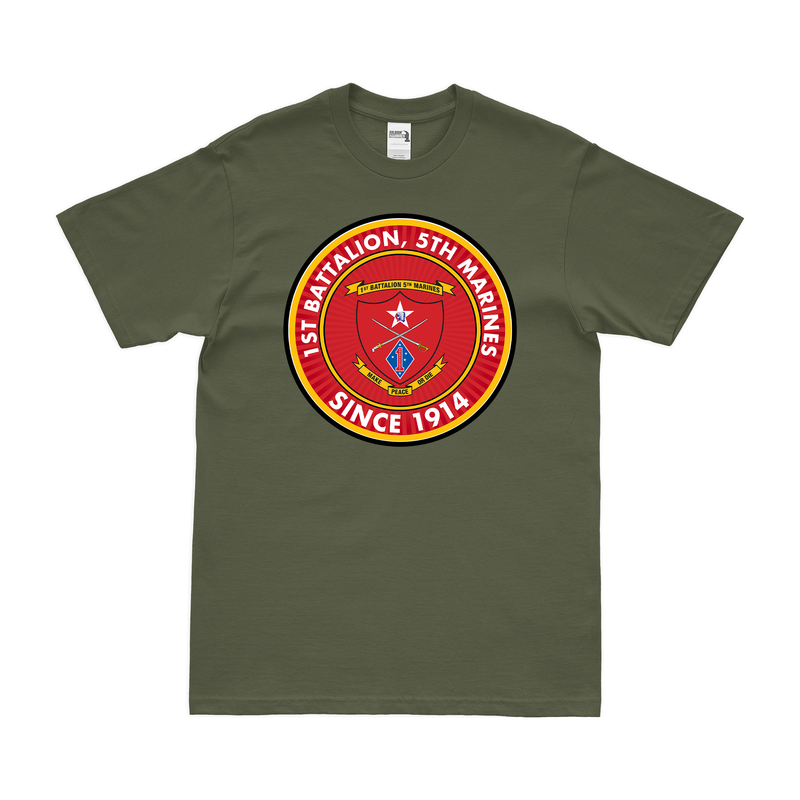 1st Battalion, 5th Marines (1/5) Since 1914 Unit Logo Emblem T-Shirt