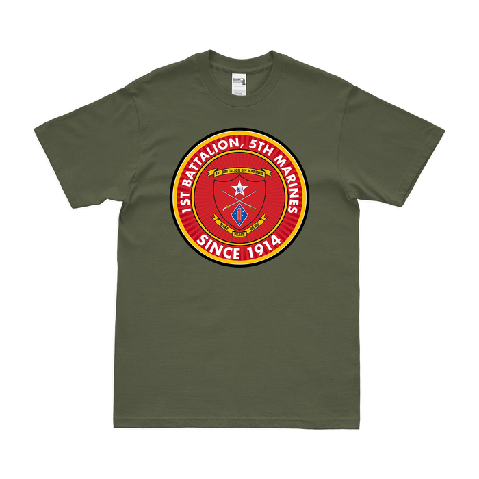 1st Battalion, 5th Marines (1/5) Since 1914 Unit Logo Emblem T-Shirt Tactically Acquired   