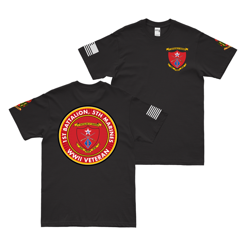 Double-Sided 1/5 Marines WW2 Veteran T-Shirt