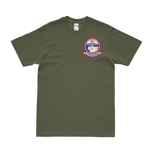 1-501 Parachute Infantry Left Chest Logo T-Shirt Tactically Acquired Military Green Small 