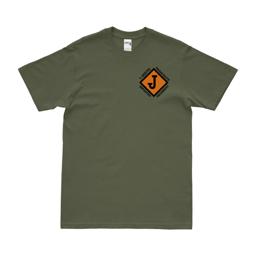 1-505th Parachute Infantry Left Chest Emblem T-Shirt Tactically Acquired Military Green Small 