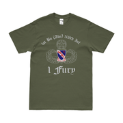 1-508 PIR '1 Fury' Airborne T-Shirt Tactically Acquired Military Green Clean Small