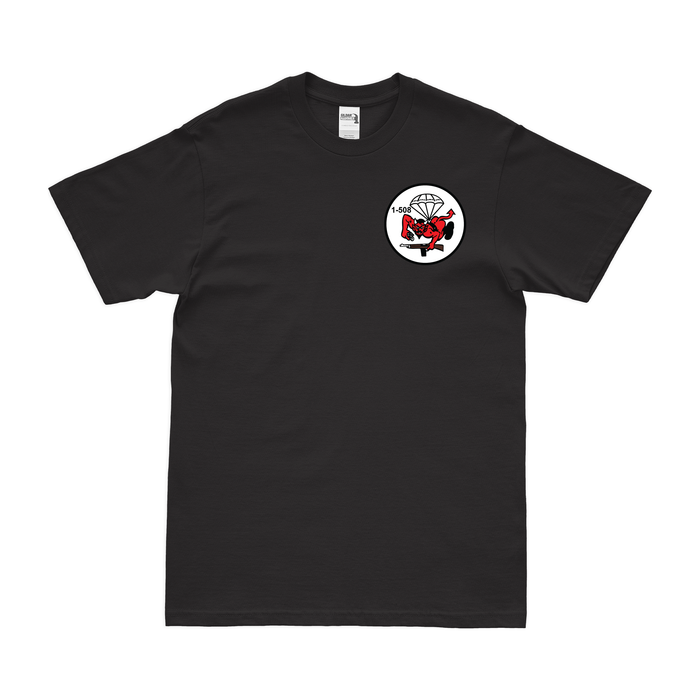 1-508 PIR '1 Fury' Left Chest Butt Devil T-Shirt Tactically Acquired Black Small 