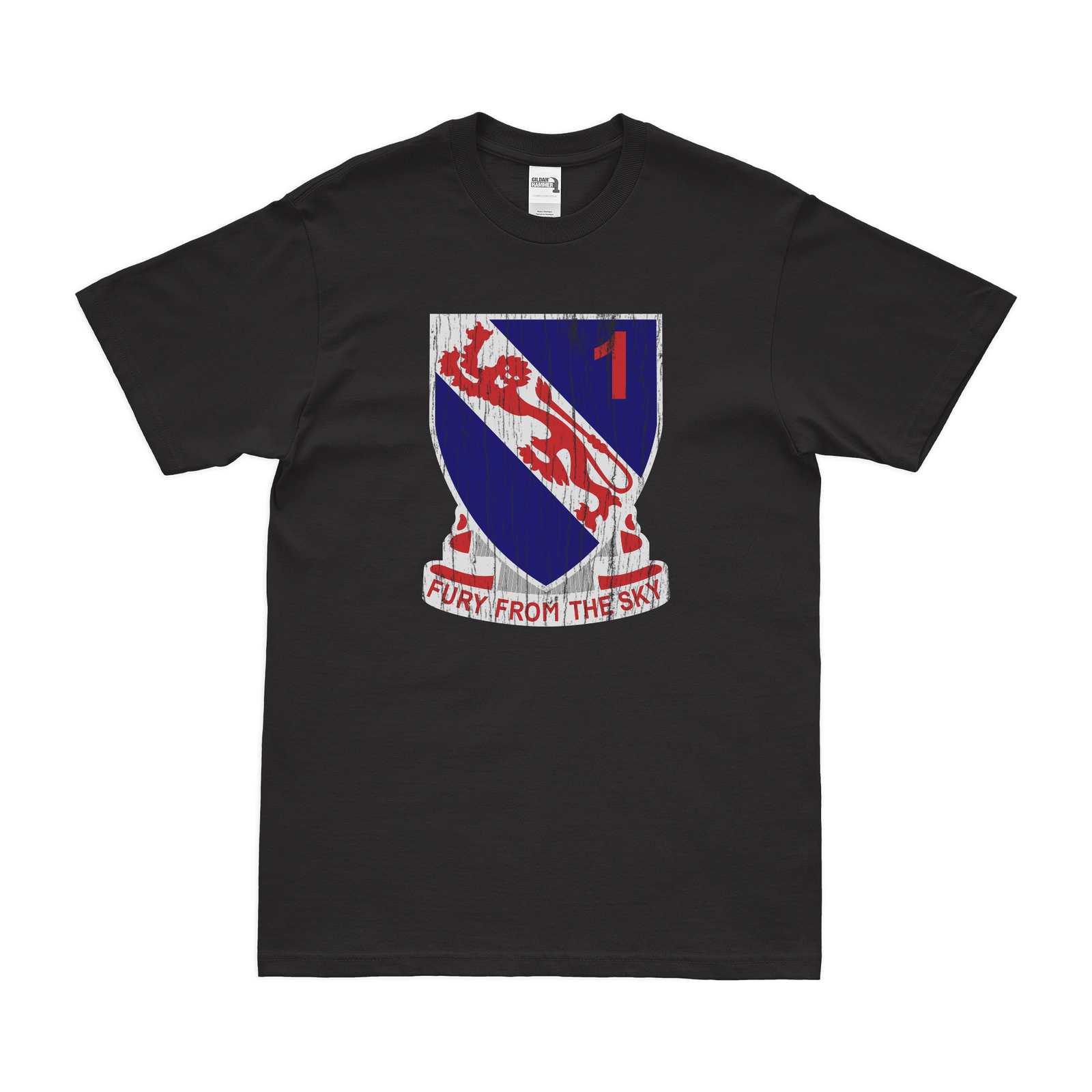 1-508 PIR '1 Fury' Logo Emblem T-Shirt Tactically Acquired Black Distressed Small