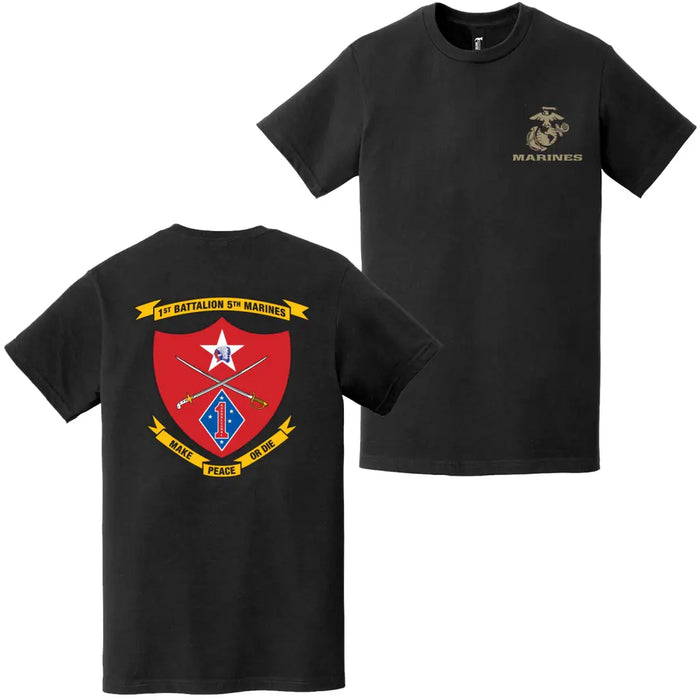 Double-Sided 1/5 Marines Unit Logo EGA T-Shirt Tactically Acquired   