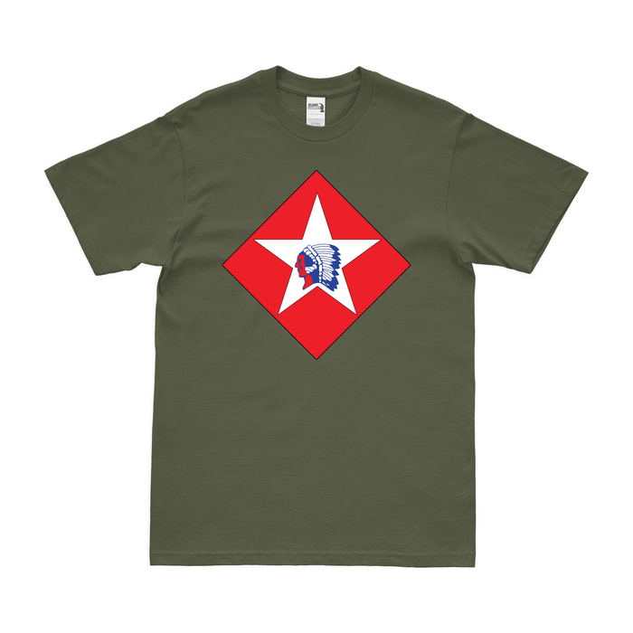 1st Bn 6th Marines (1/6 Marines) Logo T-Shirt Tactically Acquired Small Clean Military Green