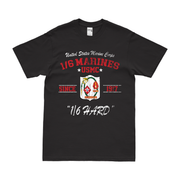 1st Battalion, 6th Marines (1/6) Since 1917 USMC Legacy T-Shirt Tactically Acquired Small Distressed Black