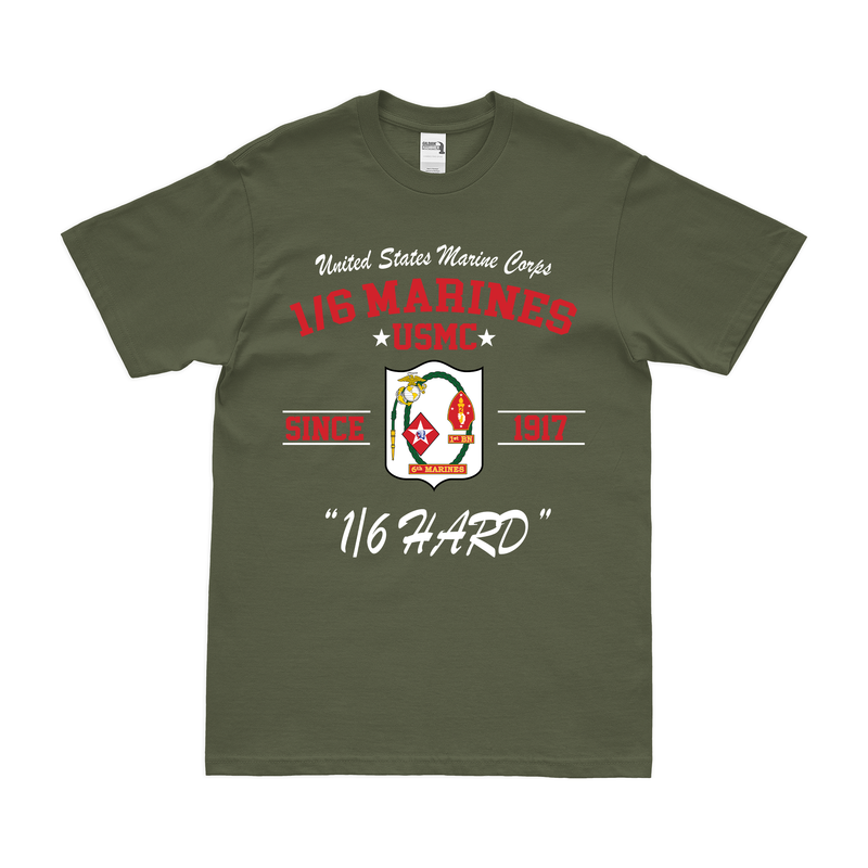 1st Battalion, 6th Marines (1/6) Since 1917 USMC Legacy T-Shirt