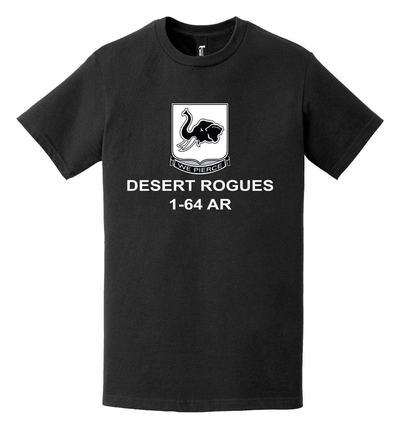 1-64 Armor Regiment "Desert Rogues" Emblem T-Shirt