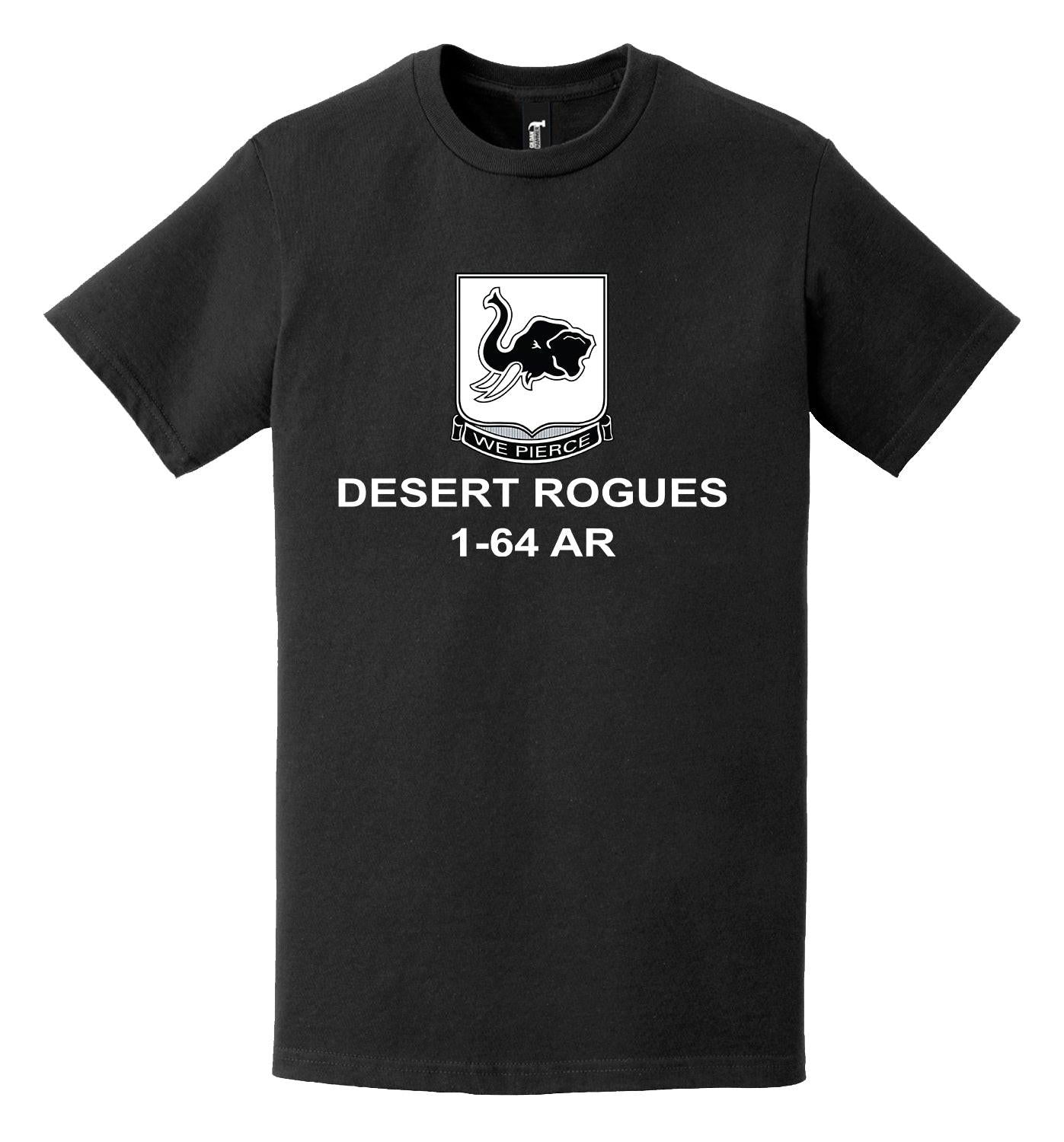 1-64 Armor Regiment "Desert Rogues" Emblem T-Shirt Tactically Acquired   