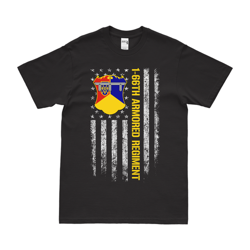 1-66 Armor Regiment American Flag T-Shirt Tactically Acquired Black Small 