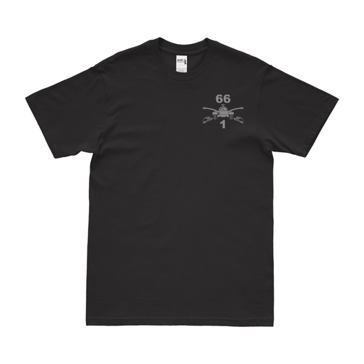 1-66 Armor Regiment Left Chest Branch Emblem T-Shirt Tactically Acquired Black Small 