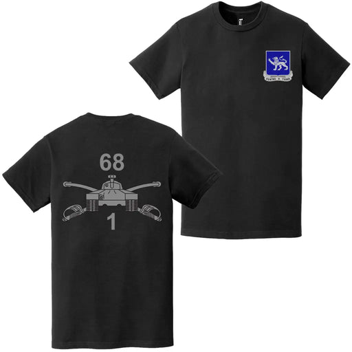 1-68 Armor Regiment Unit Insignia Double-Sided T-Shirt Tactically Acquired   