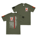 Double-Sided 1/7 Marines American Flag T-Shirt Tactically Acquired Military Green Small 