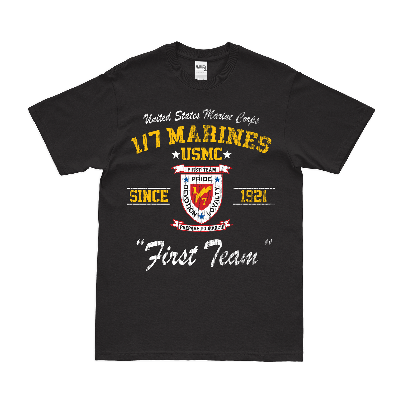 1st Battalion, 7th Marines (1/7) Since 1921 Legacy T-Shirt Tactically Acquired   