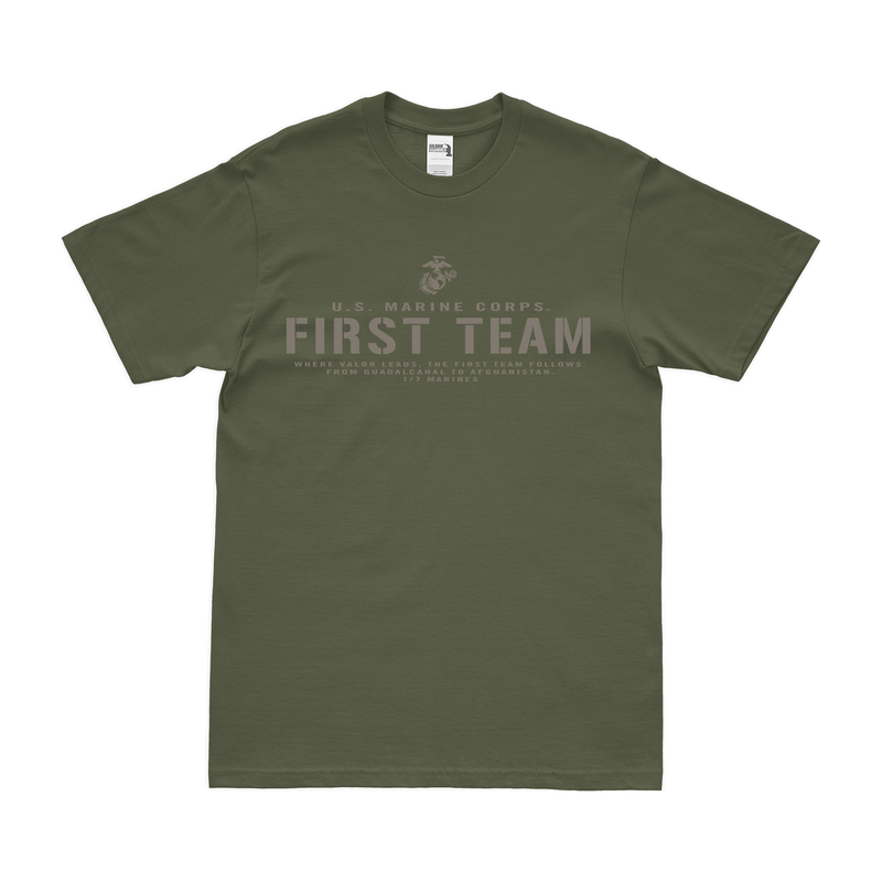 1st Battalion 7th Marines (1/7) "First Team" USMC T-Shirt