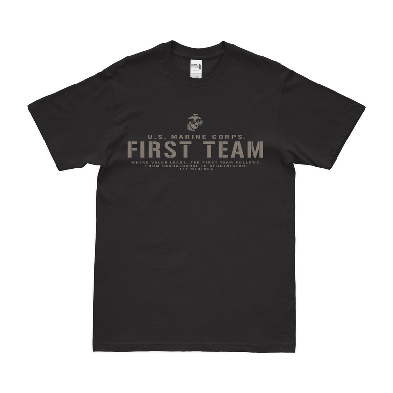 1st Battalion 7th Marines (1/7) "First Team" USMC T-Shirt