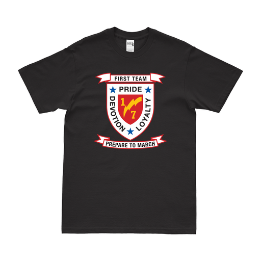 1st Battalion, 7th Marines (1/7) Logo Emblem T-Shirt Tactically Acquired Small Black 