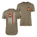 Double-Sided 1/8 Marines American Flag T-Shirt Tactically Acquired Coyote Brown Small