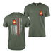 Double-Sided 1/8 Marines American Flag T-Shirt Tactically Acquired Military Green Small