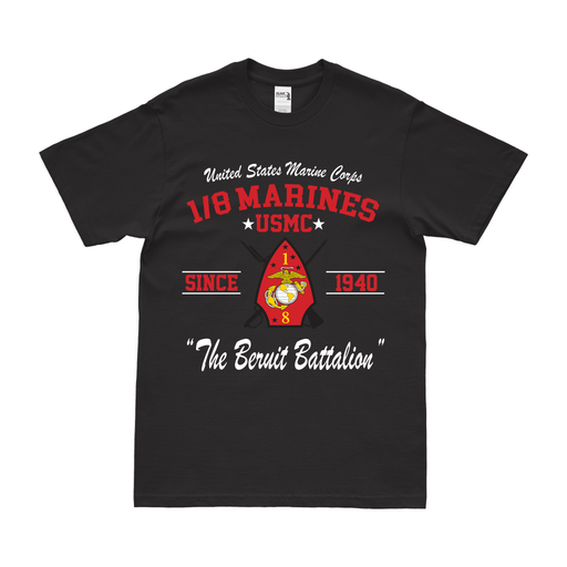 1st Battalion, 8th Marines (1/8) Since 1940 USMC Legacy T-Shirt Tactically Acquired   