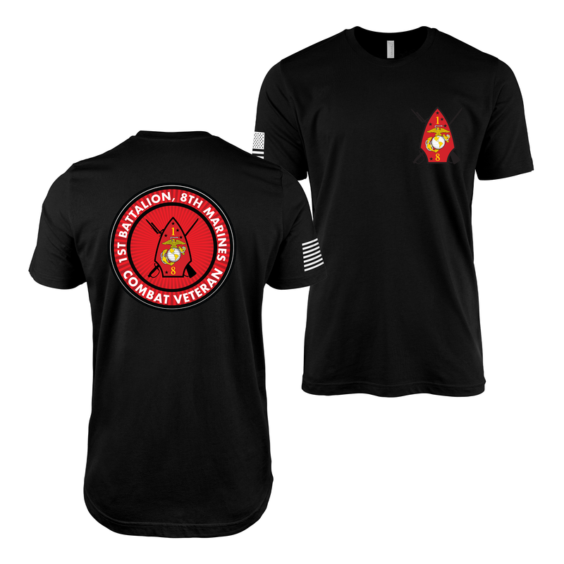 Double-Sided 1/8 Marines Combat Veteran T-Shirt