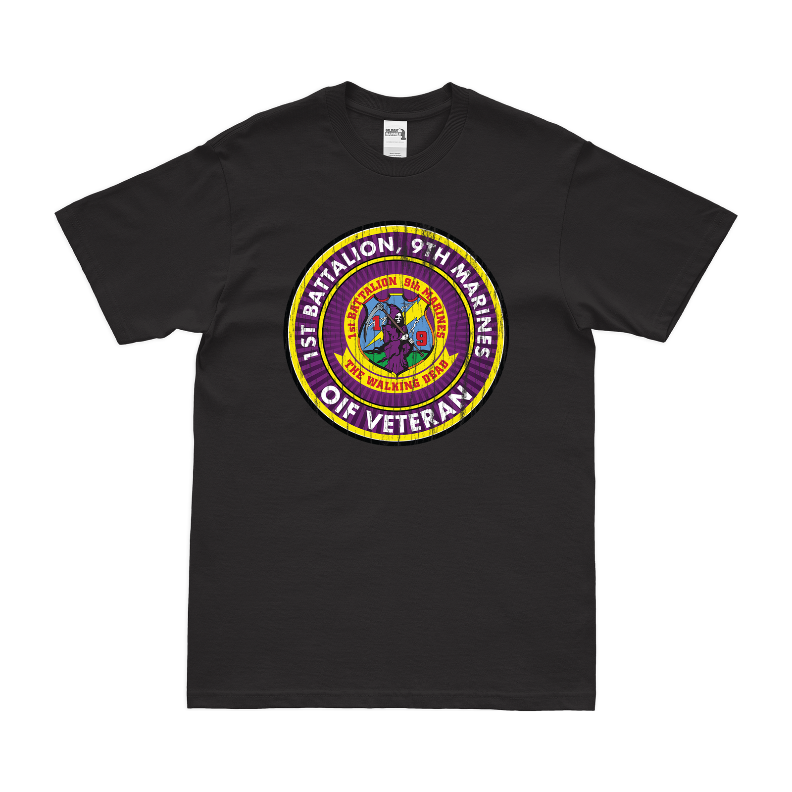 1st Bn 9th Marines (1/9 Marines) OIF Veteran T-Shirt Tactically Acquired   
