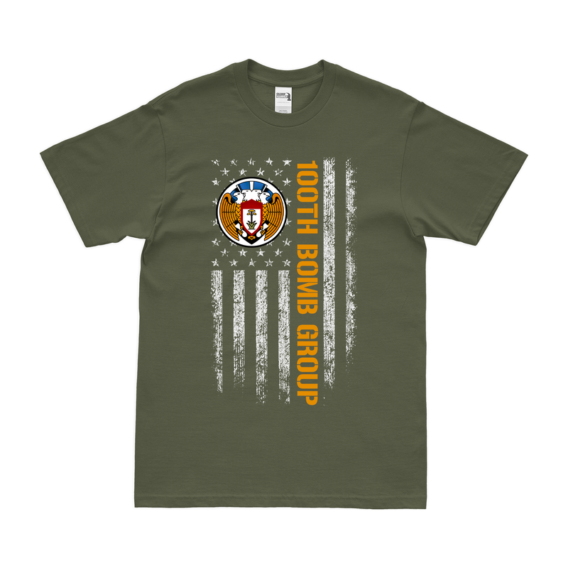 100th Bomb Group WW2 American Flag T-Shirt