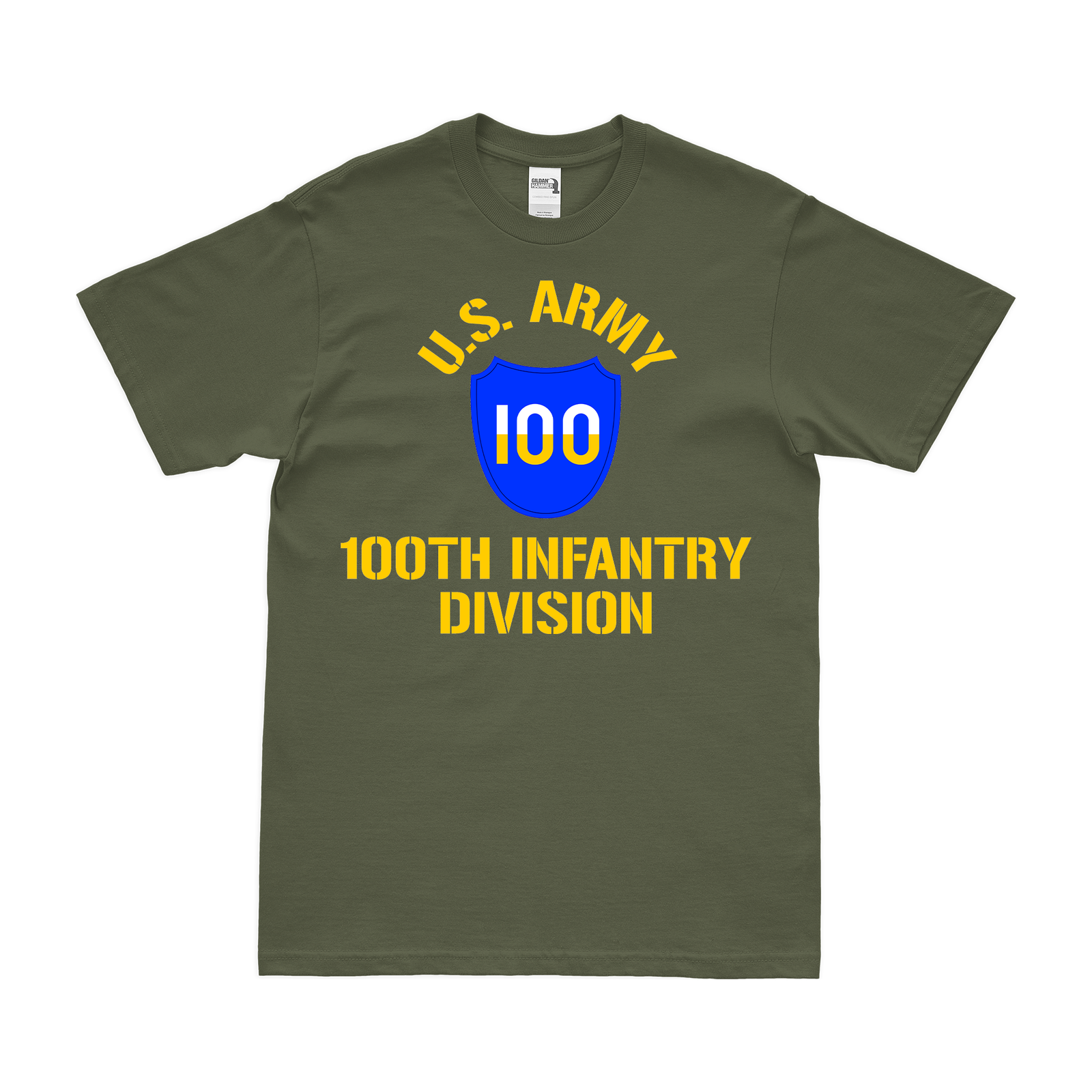 U.S. Army 100th Infantry Division Legacy T-Shirt Tactically Acquired Small Military Green 