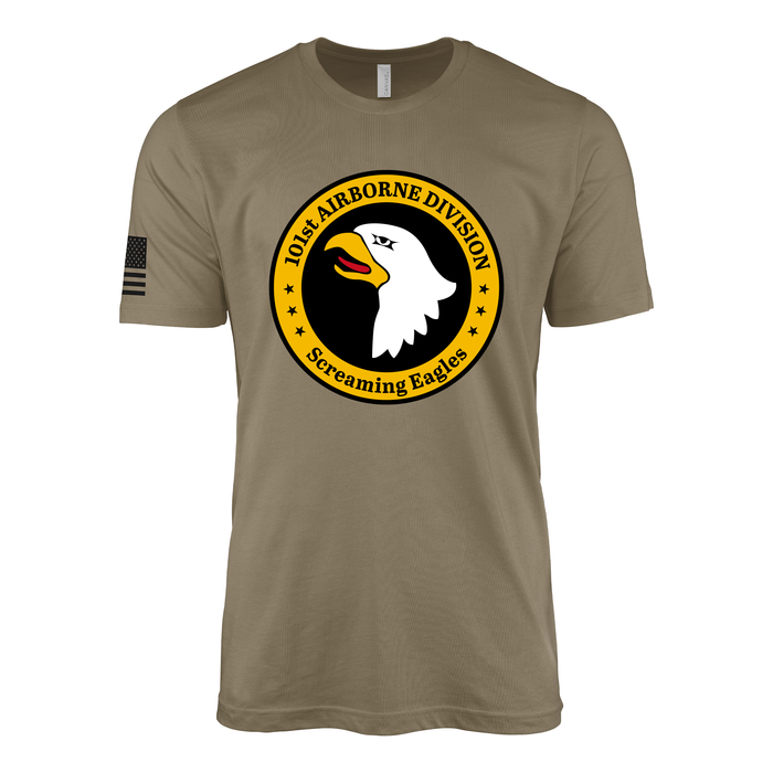 101st Airborne Screaming Eagles Emblem T-Shirt Tactically Acquired Coyote Brown Small