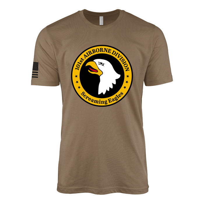 101st Airborne Screaming Eagles Emblem T-Shirt Tactically Acquired Woodland Brown Small