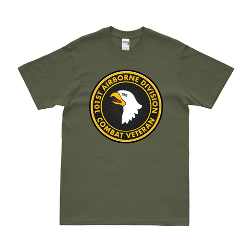 101st Airborne Division Combat Veteran T-Shirt Tactically Acquired Military Green Small 