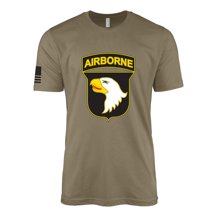 101st Airborne Division CSIB Emblem T-Shirt Tactically Acquired Coyote Brown Small