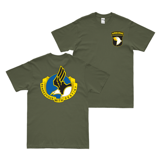 Double-Sided 101st Airborne Division DUI T-Shirt Tactically Acquired Military Green Small 