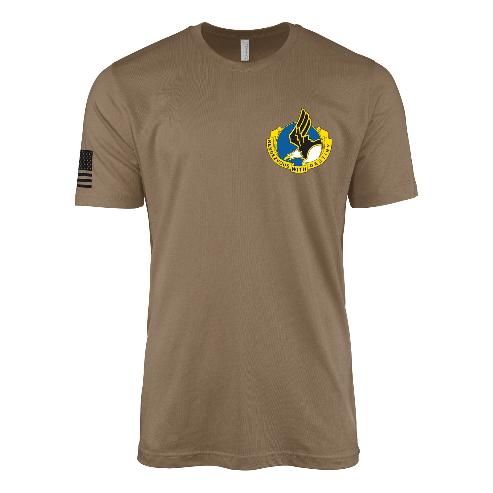 101st Airborne Division Left Chest DUI Emblem T-Shirt Tactically Acquired Woodland Brown Small
