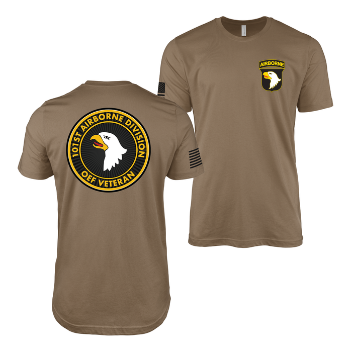 101st Airborne Division OEF Veteran Emblem T-Shirt Tactically Acquired Woodland Brown Small