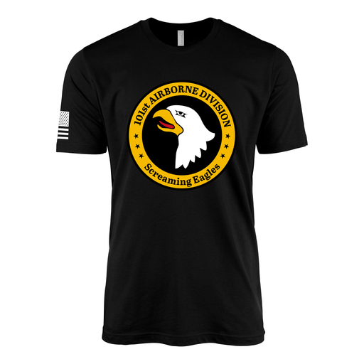 101st Airborne Screaming Eagles Emblem T-Shirt Tactically Acquired Black Small