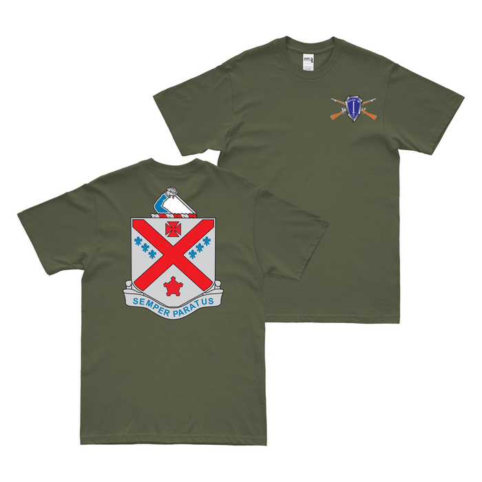 Double-Sided 101st Infantry Regiment T-Shirt Tactically Acquired Small Military Green 