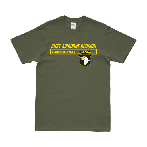 Modern 101st Airborne Division T-Shirt Tactically Acquired Military Green Small 