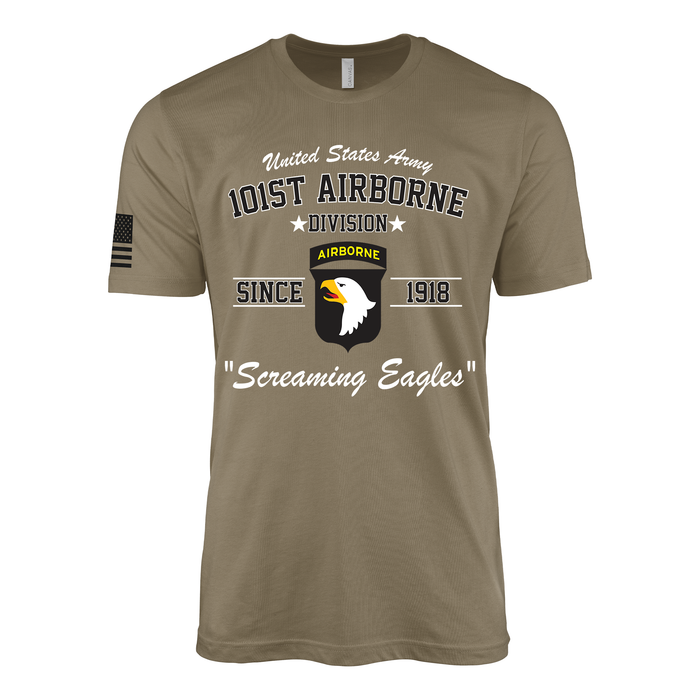 101st Airborne Division Since 1918 Legacy T-Shirt Tactically Acquired Coyote Brown Small