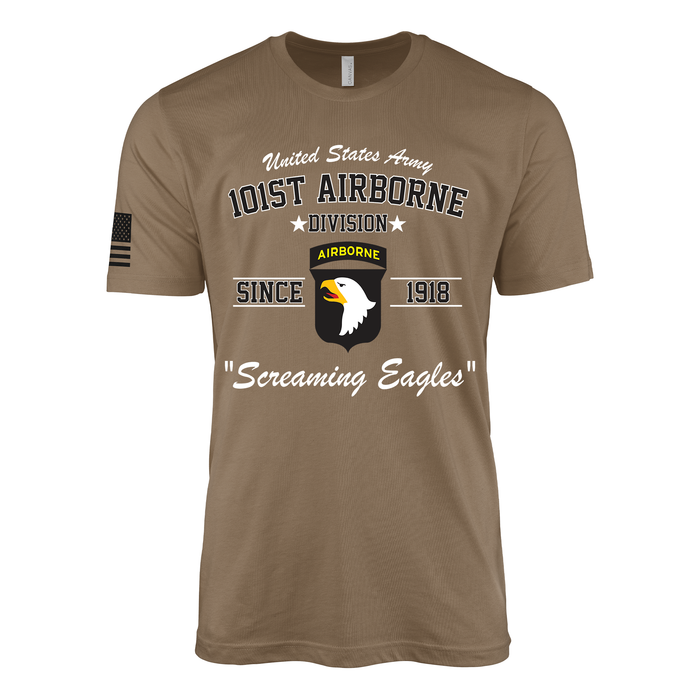 101st Airborne Division Since 1918 Legacy T-Shirt Tactically Acquired Woodland Brown Small