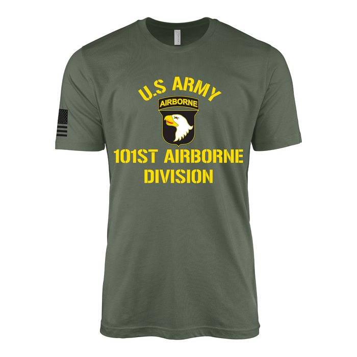 U.S. Army 101st Airborne Division Text T-Shirt Tactically Acquired Military Green Small