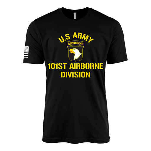 U.S. Army 101st Airborne Division Text T-Shirt Tactically Acquired Black Small